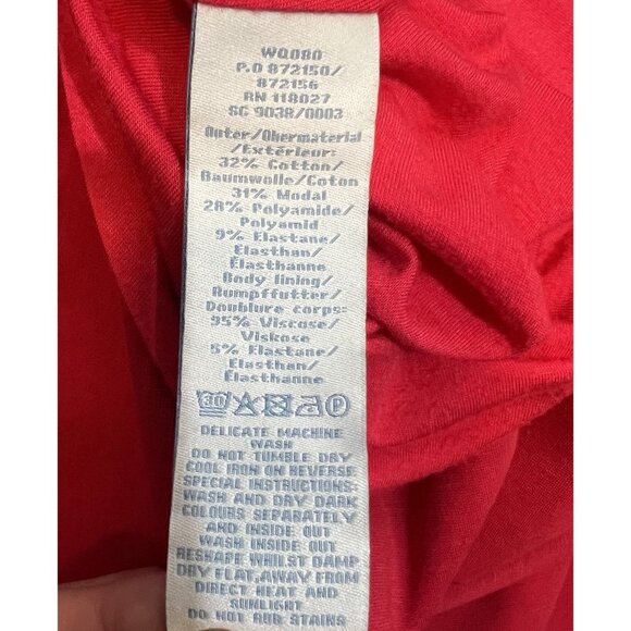 Boden Women Red Dress Size 12 Cap Sleeve Pleated Heavyweight Christmas - Picture 11 of 11